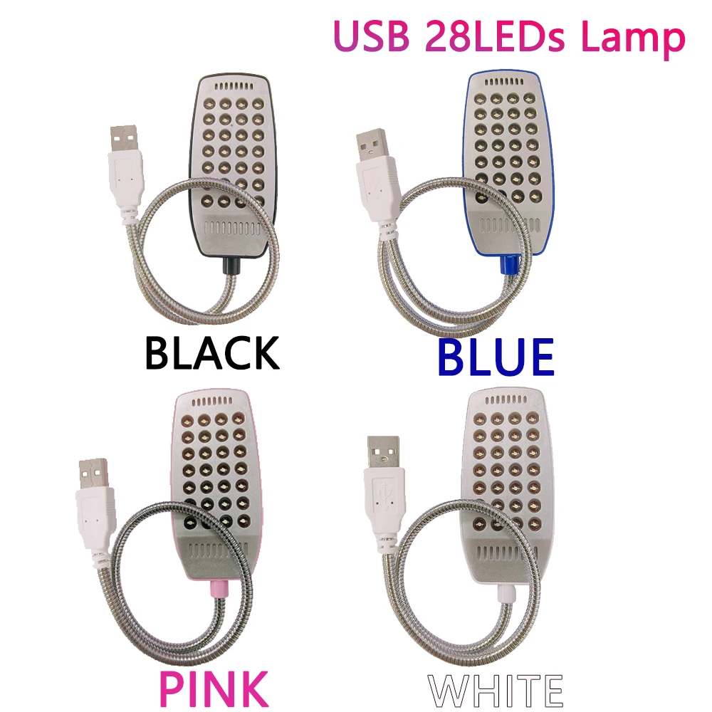 

Ультра яркая 28-светодиодная лампа для чтения, портативная светодиодная USB-светильник для книг, гибкие настольные лампы, ночная лампа для ПК, компьютера