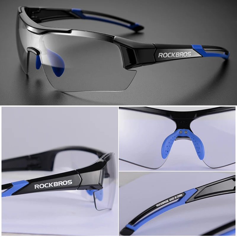 ROCKBROS Photochromic Sunglasses Cycling Bike Glasses Eyewear UV400 MTB Road Bicycle Goggles Women Men Outdoor Sports Fishing