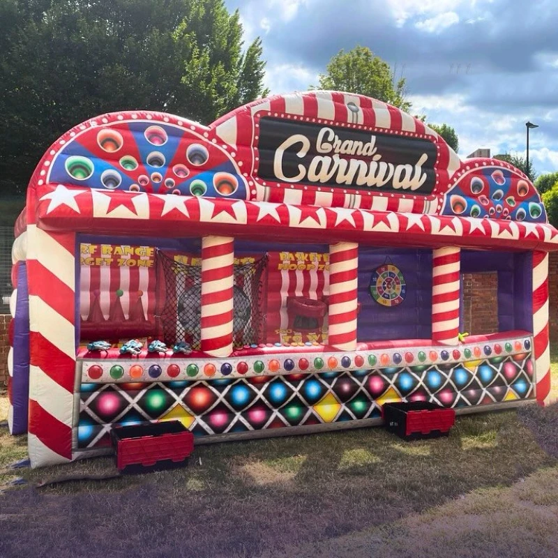 

Традиционная карнавальная игровая будка, надувная стойка для приема, подставка для продажи, быстрая доставка до двери, 6x2,5 м