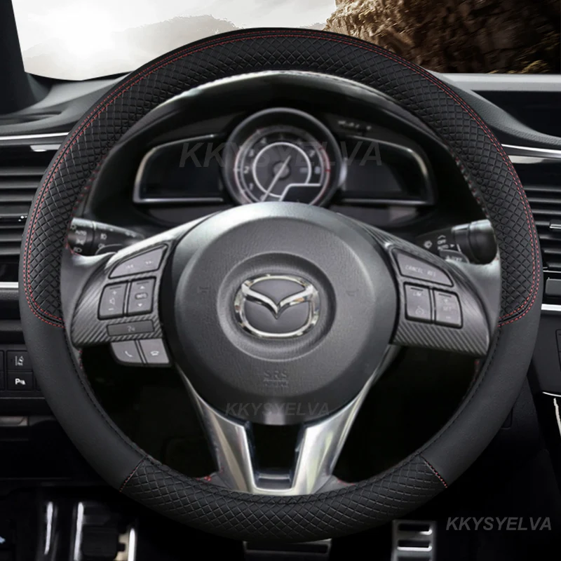 

Microfiber Leather Car Steering Wheel Cover For Mazda 2 3 Axela 2013-2016 Mazda 6 Atenza 2014-2017 CX5 2018 Auto Accessories