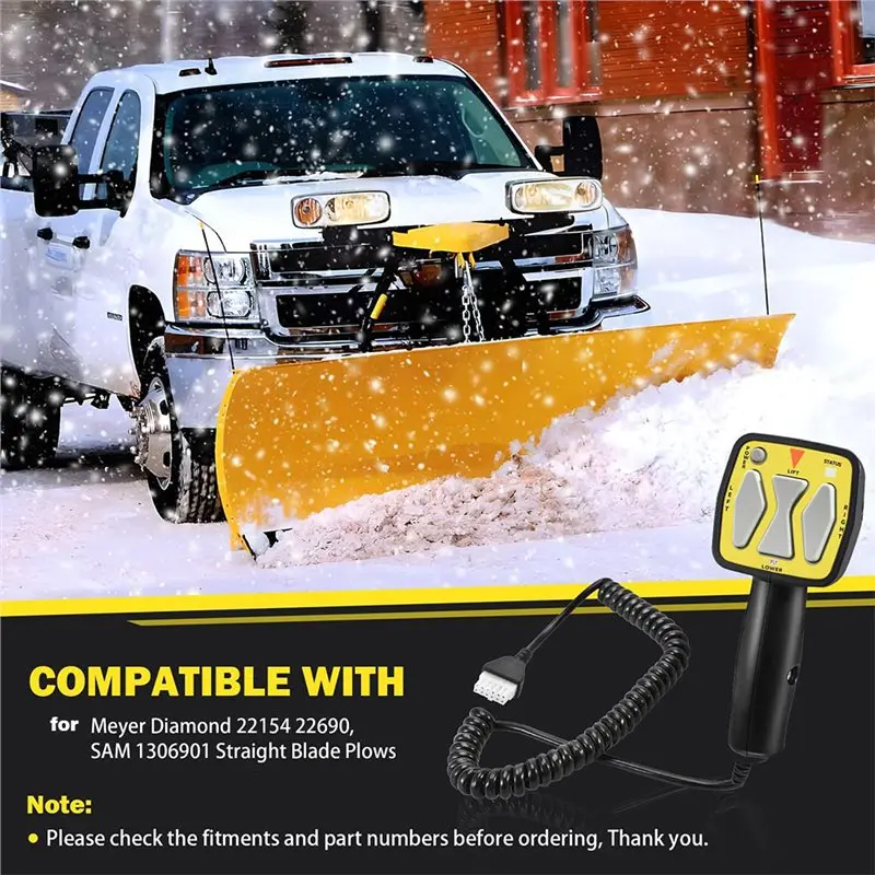 Handheld Snowplow Controller For Western 56462, Fisher 9400, SAM 1306902- Yellow 6 Pin Plug Switch For Straight Blade Plows