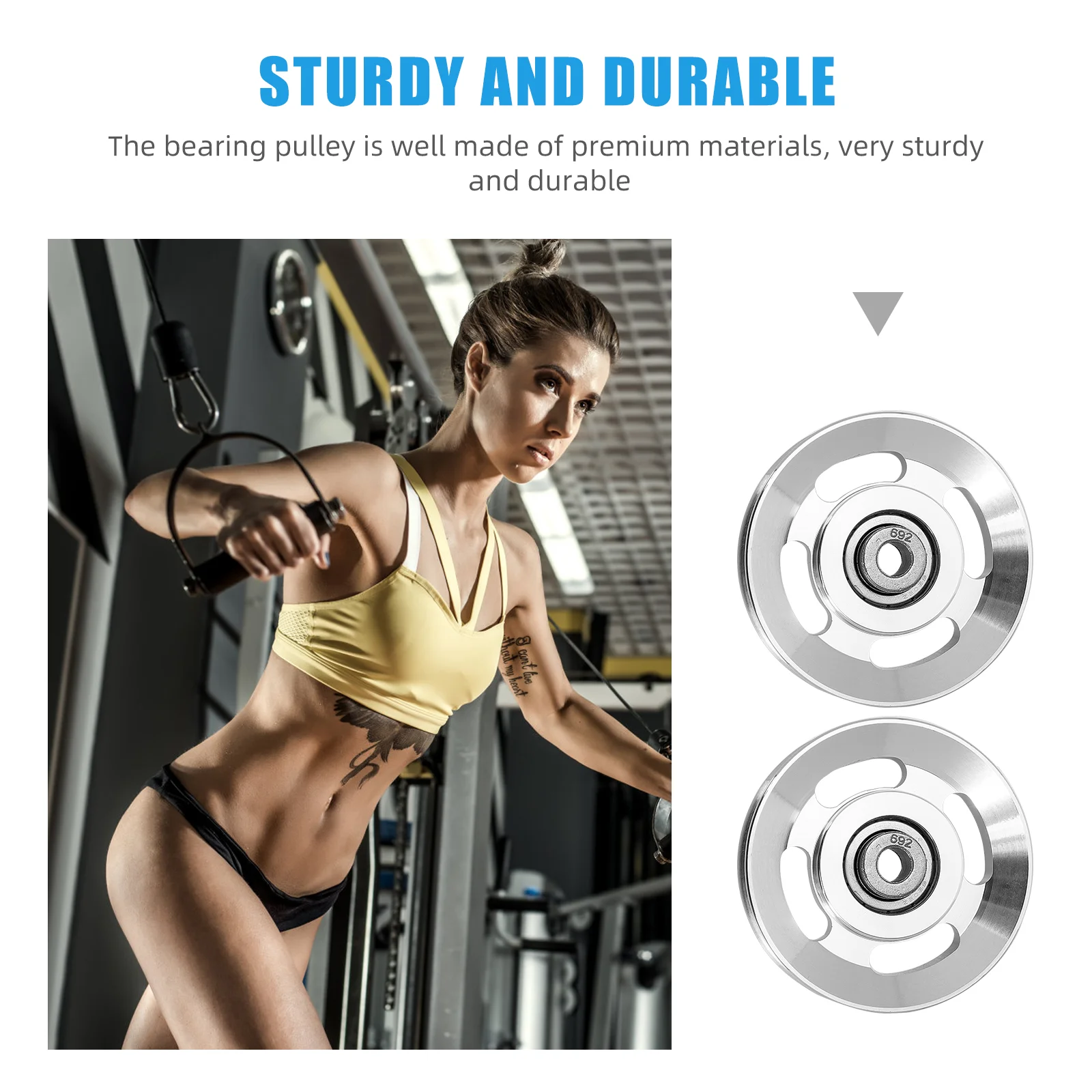 2 Pcs Portable Fitness Pulley Exercise The Tow Gym Major Silver Wear-resistant Cable