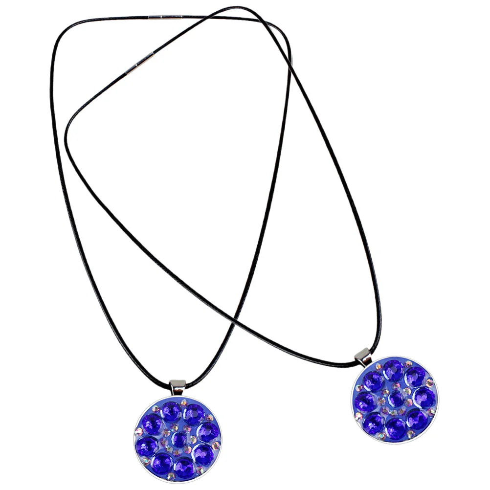 

2 Pcs Golf Crystal Necklace Marker Cap Clip Hat Ball Alignment Tool Zinc Alloy Line Markers for Women Balls