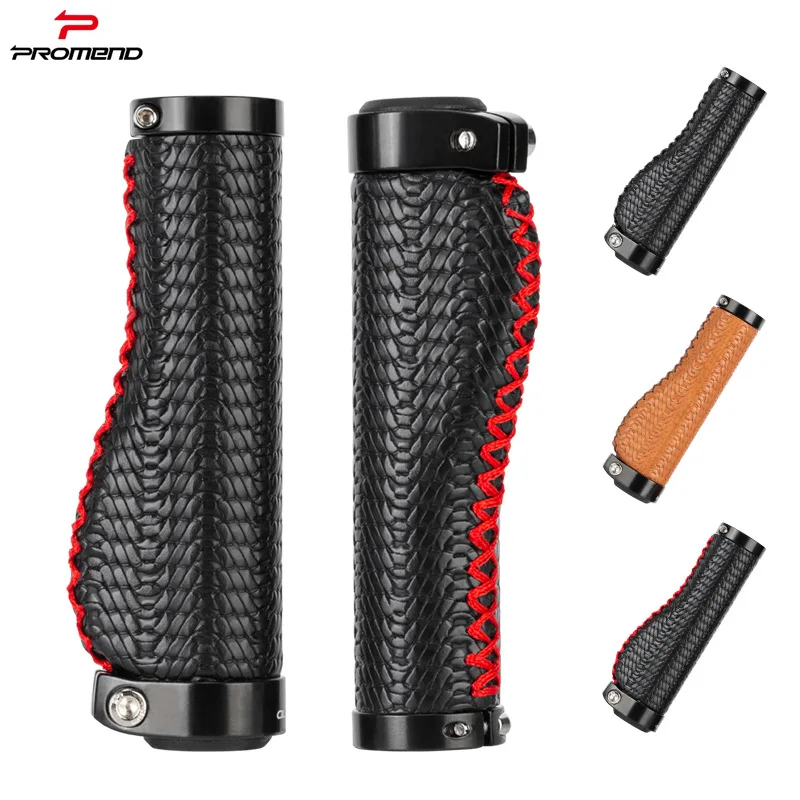 

Promend PU City Mountain Bike Scooter MTB Bicycle Handlebar Cover Palm Support Handle Grips Bar End Non-slip Double Lock 1 Pair