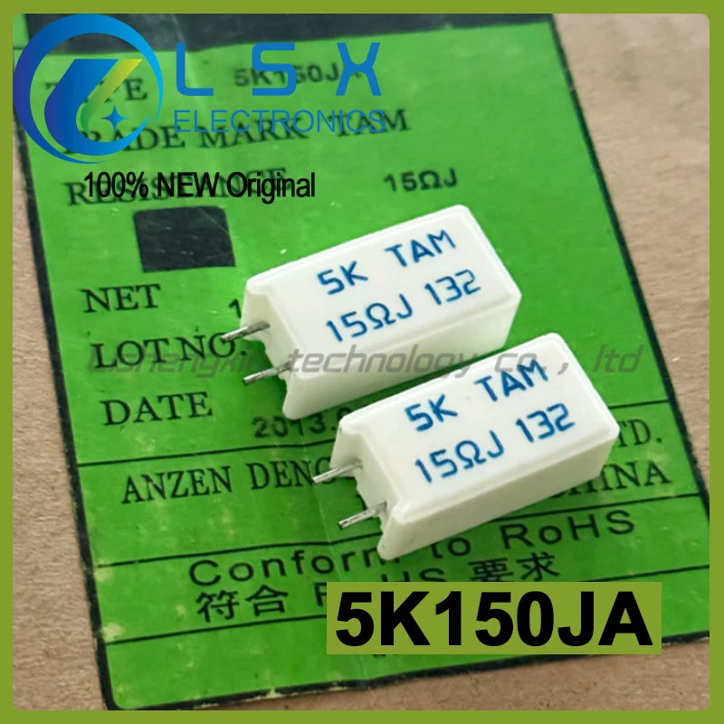 10pcs 5K TAM 15ΩJ 15R 5W 5% 5K150JA Vertical Cement Resistor New and Original