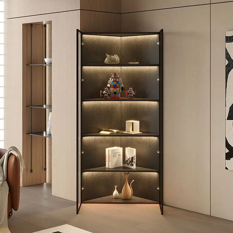 Corner corner triangle shelf right angle turning corner cabinet simple light luxury living room bedroom storage against the wall