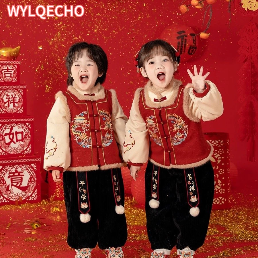 

Year-Old Candle Hanfu Boys and Girls Winter Clothes Ancient Costume Suit