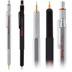 Germany ROtring 800 Mechanical Pencil Retractable Black Silver Automatic Metal Hexagon Holder Pen for Graphics Design Drawing