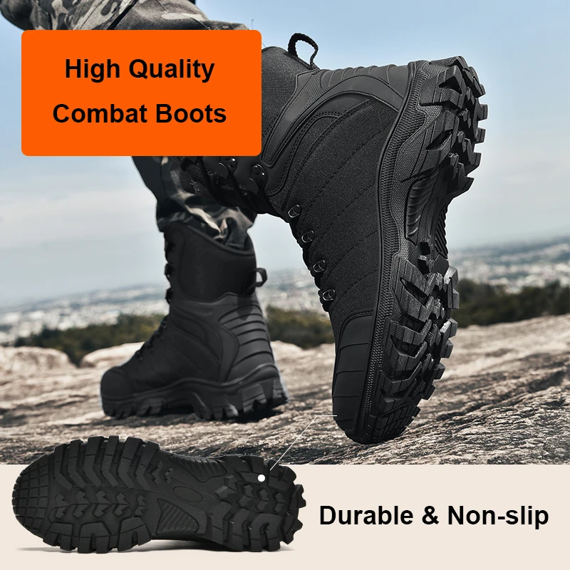 

Мужская обувь высокого качества, мужские большие размеры 46, 45, высокие ботинки на шнуровке, ботинки для пустыни, камуфляжные армейские зеленые военные ботинки, армейская обувь