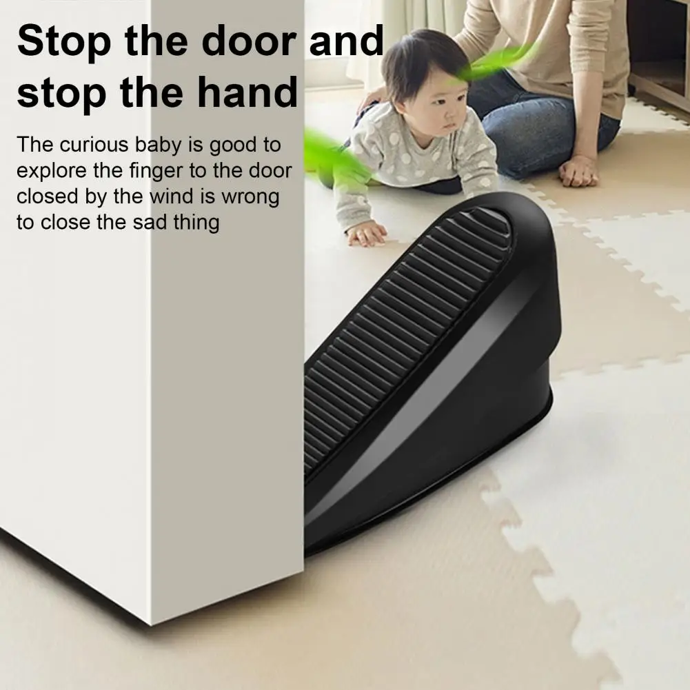 Spring Door Stopper Wedge Wall Protector Heavy Duty Height Adjustable Anti-slip Rubber Bottom Windproof No Drilling Anti-collisi