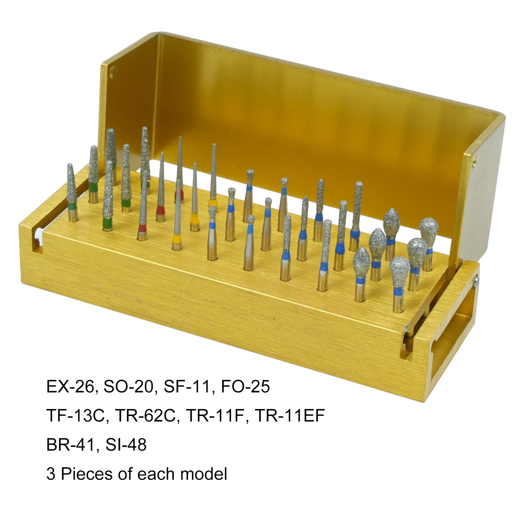 30 قطعة/المجموعة FG الأسنان الماس بور مع الألومنيوم تطهير الأوتوكلاف حامل الحفر عالية السرعة تلميع طبيب الأسنان استخدام فقط #6