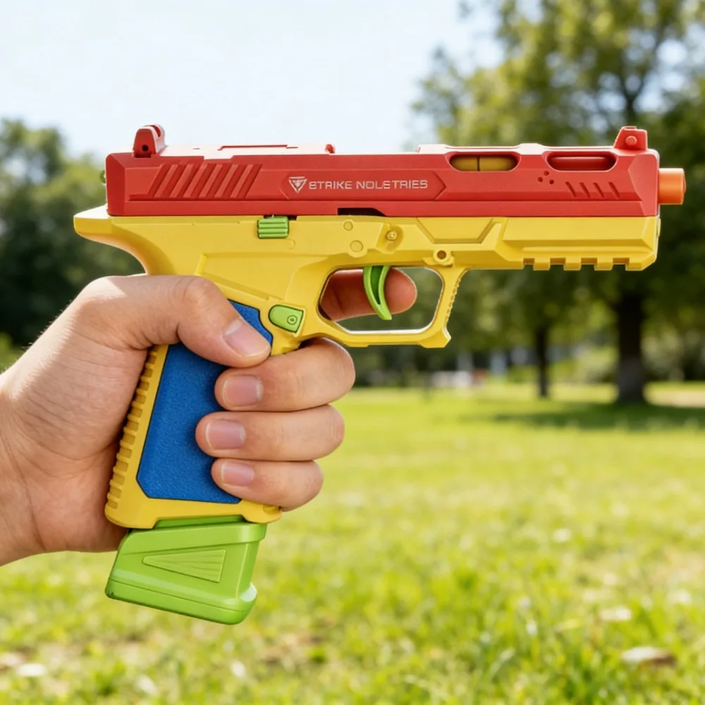 SIG17/USP Bausteine-Spielzeugpistole mit Hülsenauswurf, Dauerfeuer, Airsoft Blowback, leere Hülse hängend, Spielzeugpistole für Outdoor CS-Spiele – Detail 19