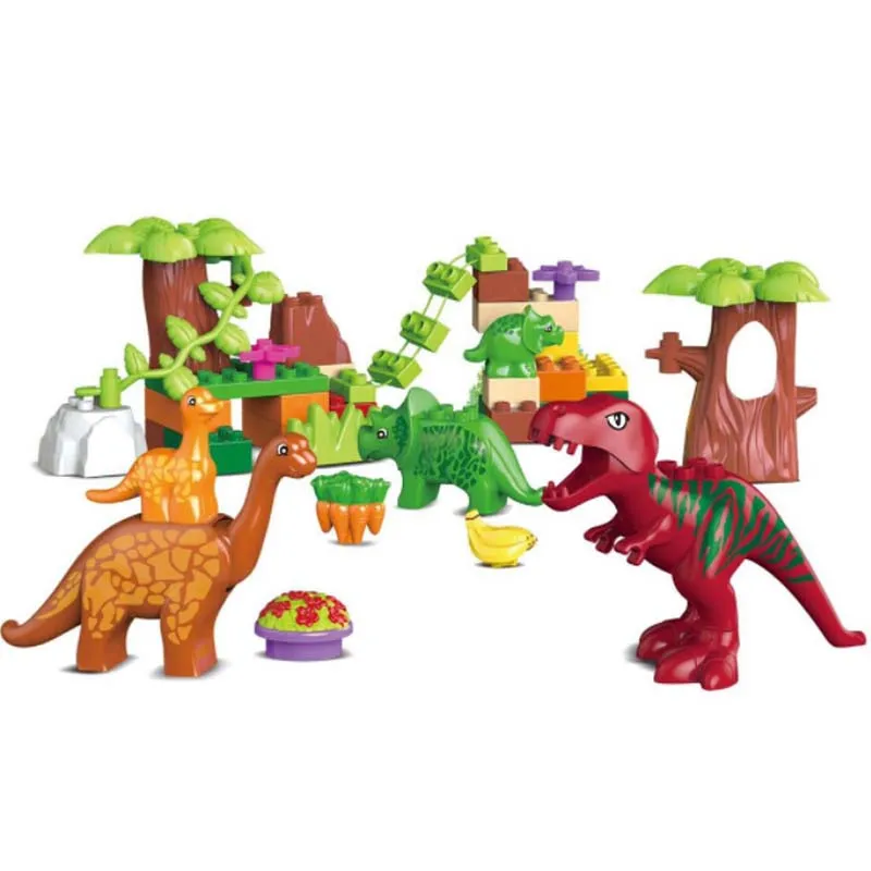 Creative Jurassic Dinosaur Paradise World Animal Forest Tree Kids Toys Building Blocks Animals Diy Assembled Bricks Boys Gifts