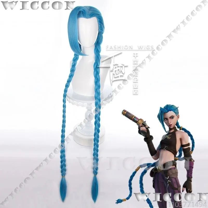 

Jinx Setting Suit Arance S2 Anime Game LoL Cosplay Costume Blue Wig Oversize Coat Sexy Girl Women Halloween Outfit Customized6;d
