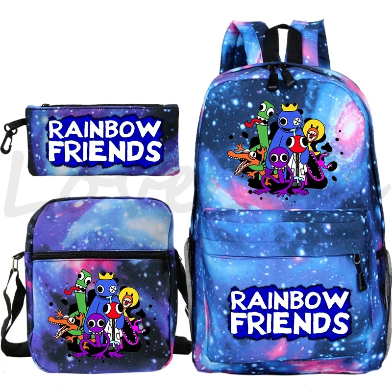 Rainbow Bcakpack Friends 3pcs Set Schoolbag kids Mochila Student Daily Rucksack Boys Girls Anime Backpack Children School Bags