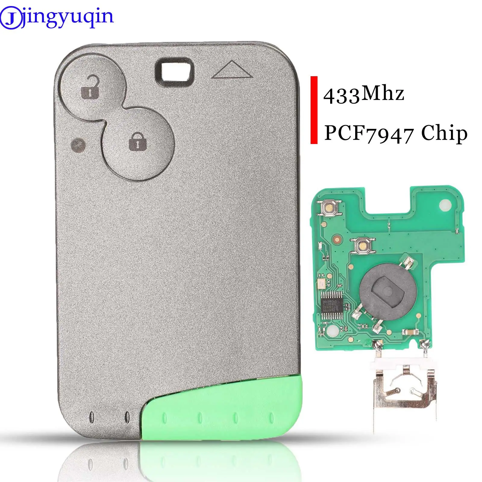 

jingyuqin 2 Buttons Smart card remote control car key 433MHz PCF7947 Chip For Renault Laguna Espace 2001-2008 Vel-Satis