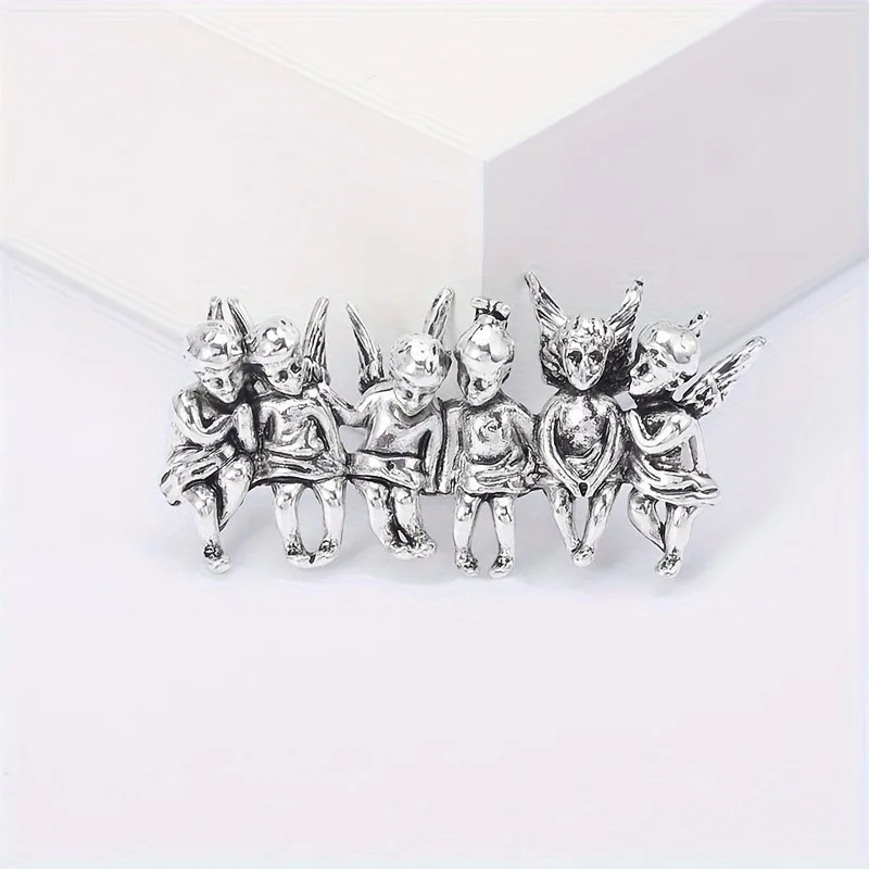 Retro Alloy Angel Shape Brooch Women Corsage Clothing Accessories