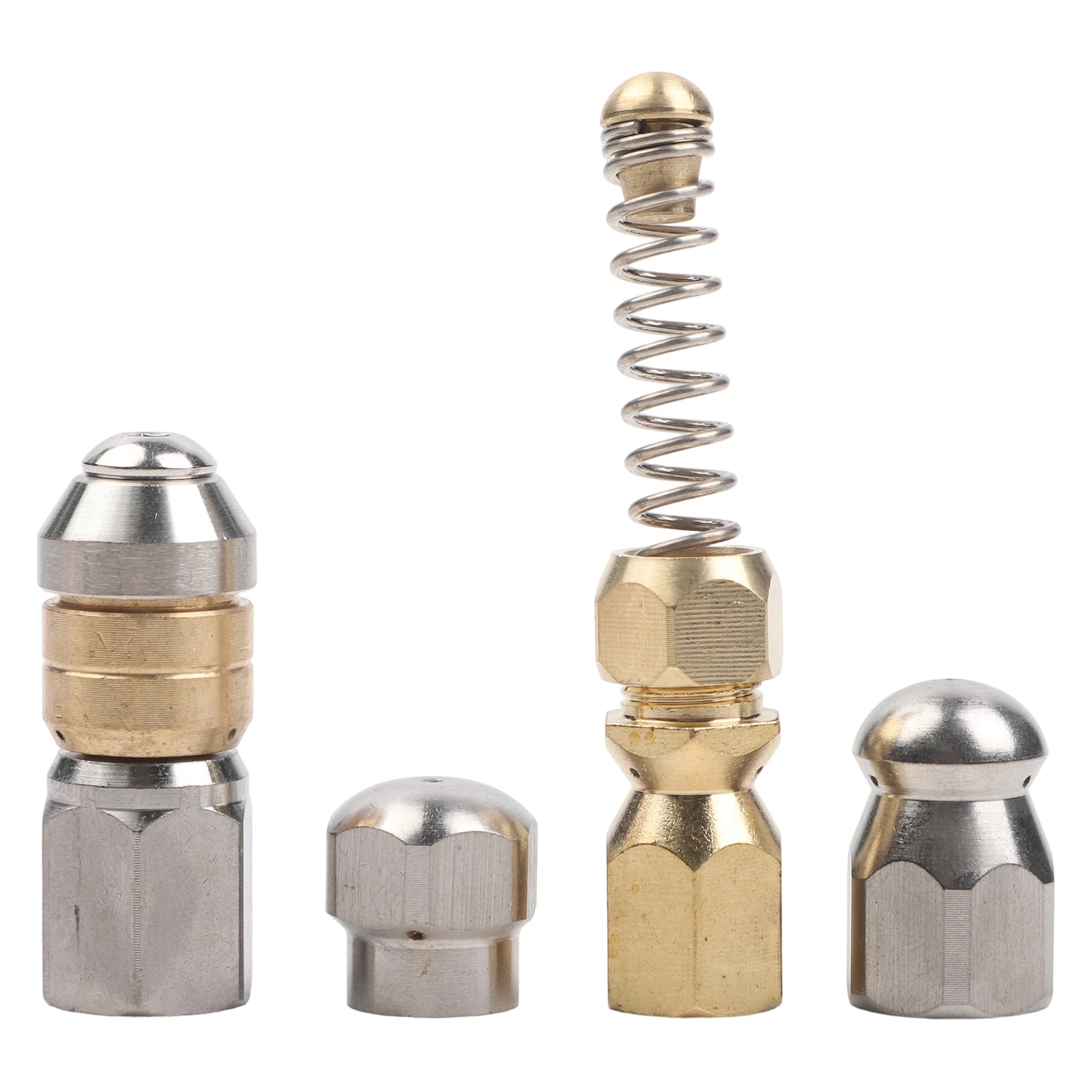 Brass and Stainless Steel Drain for Cleaning Nozzle Kit for Pressure Washers Featuring Spring Head to for capture Paper Towels