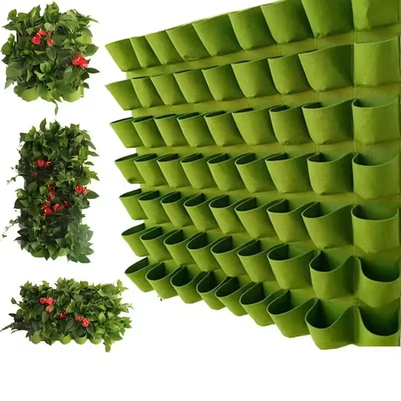 NEW Wall Hanging Pockets Planting Bags Flower Pot Home Garden Grow Bag Garden Planter Vertical Suculentas Plant Pot Home Decor gallery 1