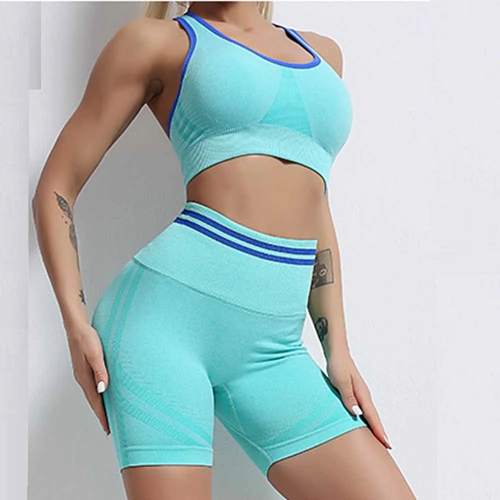 

Seamless Yoga Set Sports Bra Suit Female Clothing High Waist Shorts Women Tracksuit Gym Workout Clothes for