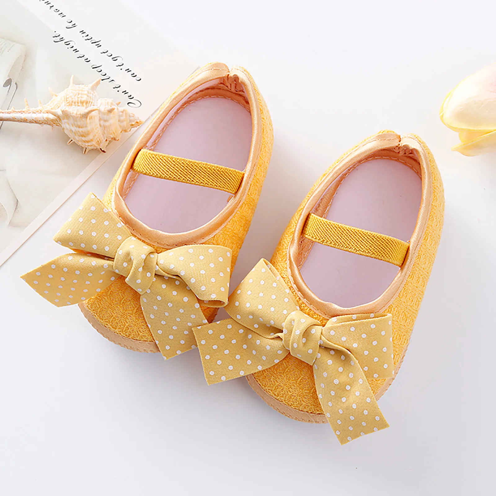 Zapatos de Boda de Princesa para recién nacidos, primeros caminantes para niños de 0 a 12 meses, zapatos planos con suela suave antideslizante para bebés, bonitos zapatos con lazo