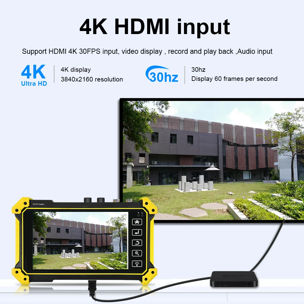 CCTV  Tester 8MP AHD/CVI/TVI/SDI 8K IP Camera Tester with HDMI Input UTP Cable Test PoE Power Output WIFI Analyzer Cable Tracer - view 4