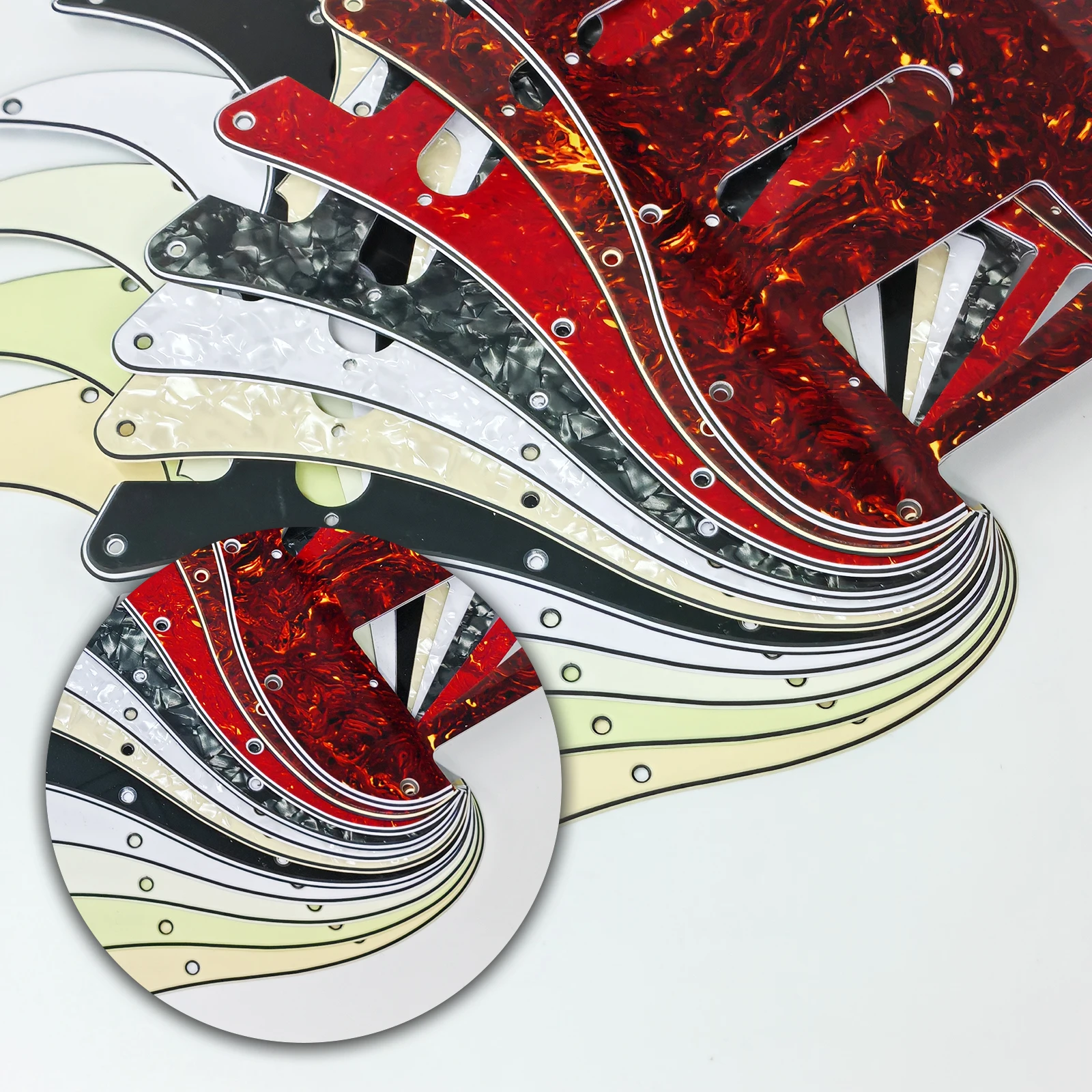 PHRILAM SSH11hole ST Electric Guitar Guard, 3-Layer St Pickguard with Aluminum Foil Shield Fits American/Mexican Standard view 4