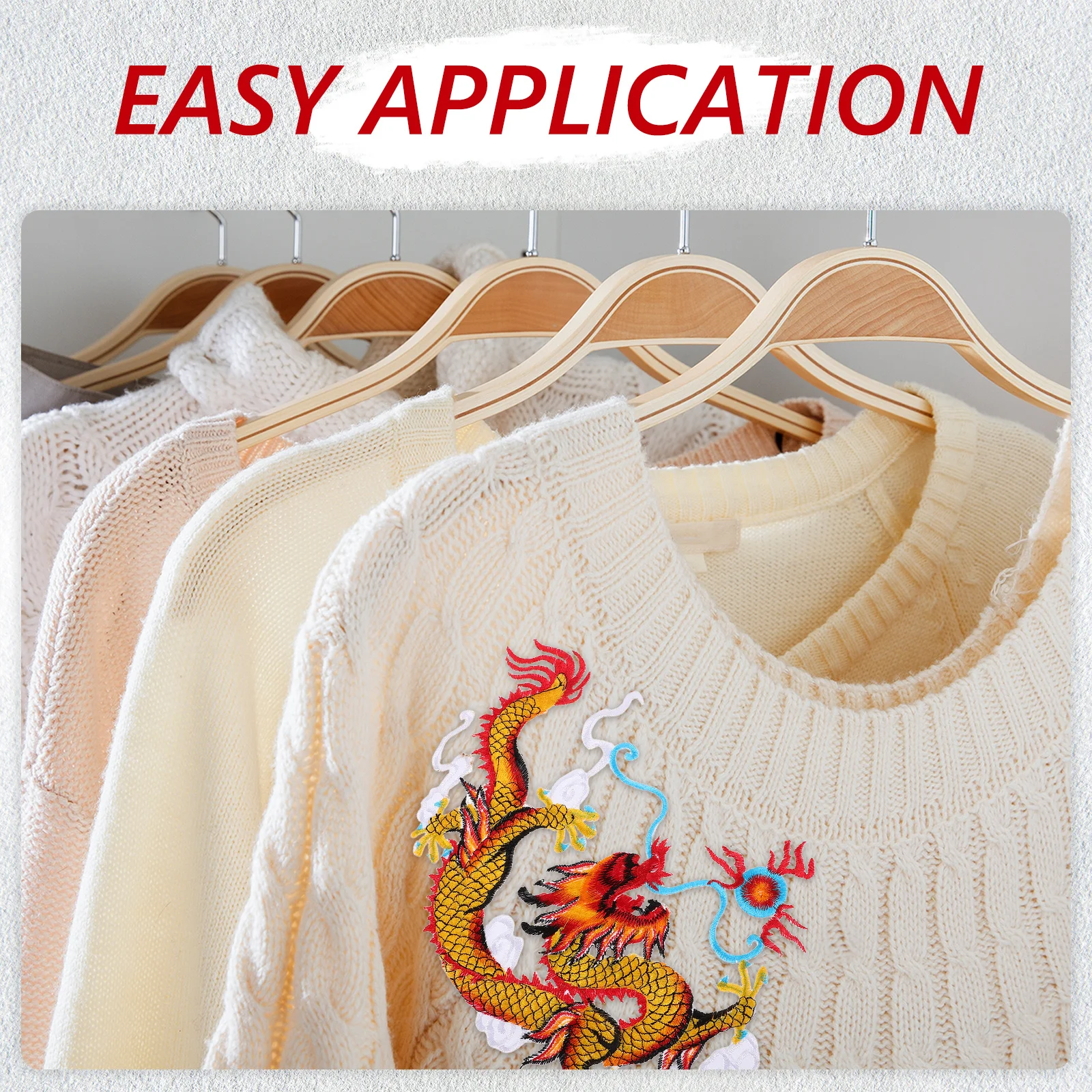 

1Pair Dragon Iron on Patches Traditional Applique Embroidery for Cheongsam Clothes Elegant Chinese Dragon Patch for Clothing