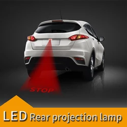 Red Color Anti Collision Rear-end Laser Tail Fog Light Car Brake Parking Lamp Rearing Warning Light Auto Styling