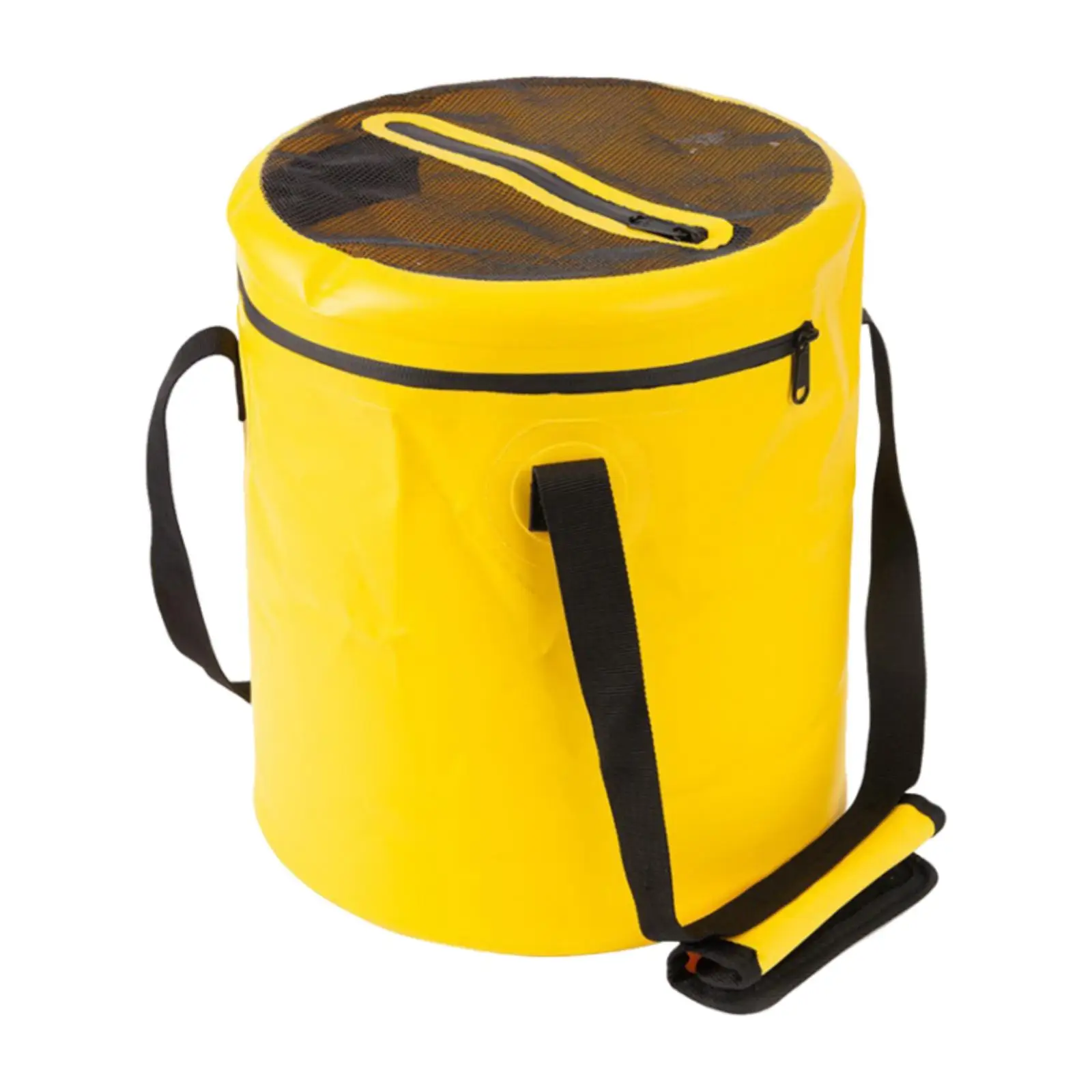 Collapsible Fishing Bucket with Lid Multifunctional Folding Water Container for Camping Car Washing Travelling Hiking Boating