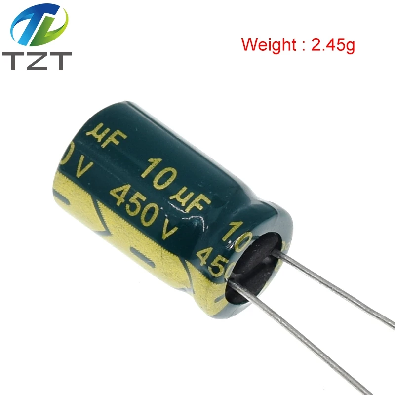 10 pcs Aluminum electrolytic capacitor 10 uF 450 V 10 * 17 mm frekuensi tinggi Radial Electrolytic kapasitor