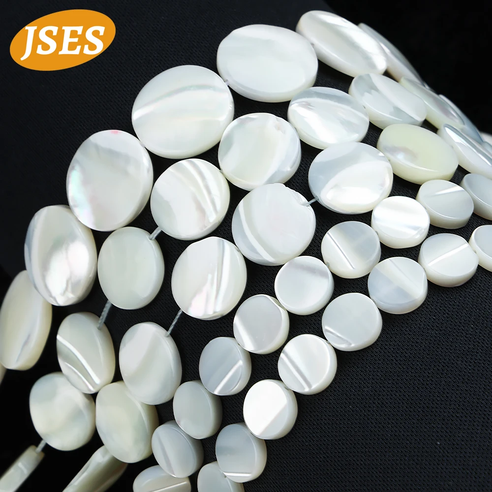 Natural 6/8/10/12/15mm White Trochus Shell Spacer Beads Horseshoe Shell Loose Stone Beads For Jewelry Making DIY Bracelet Charms