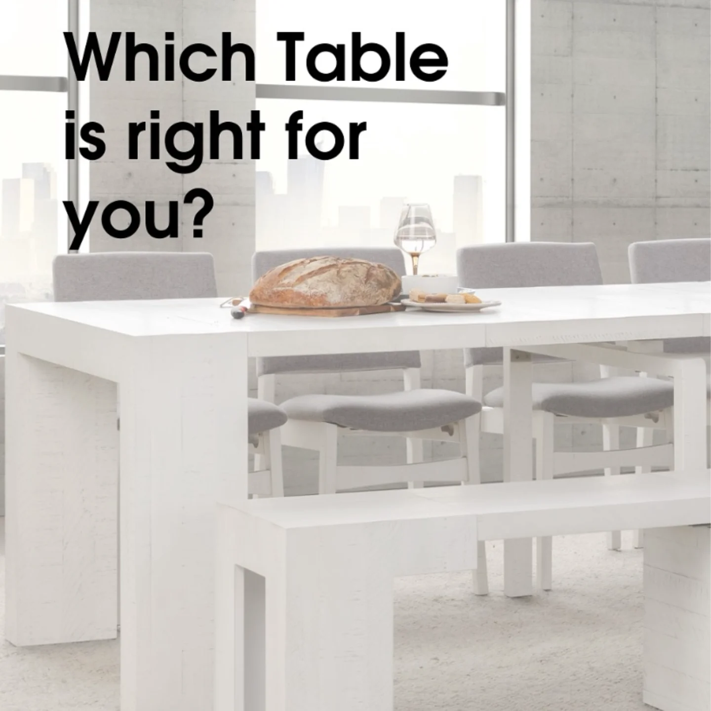 With Stable Base Solid Wood Nordic Design 6-14 Seater //Modern Light Luxury Style Living Room Expandable Dining Table Set