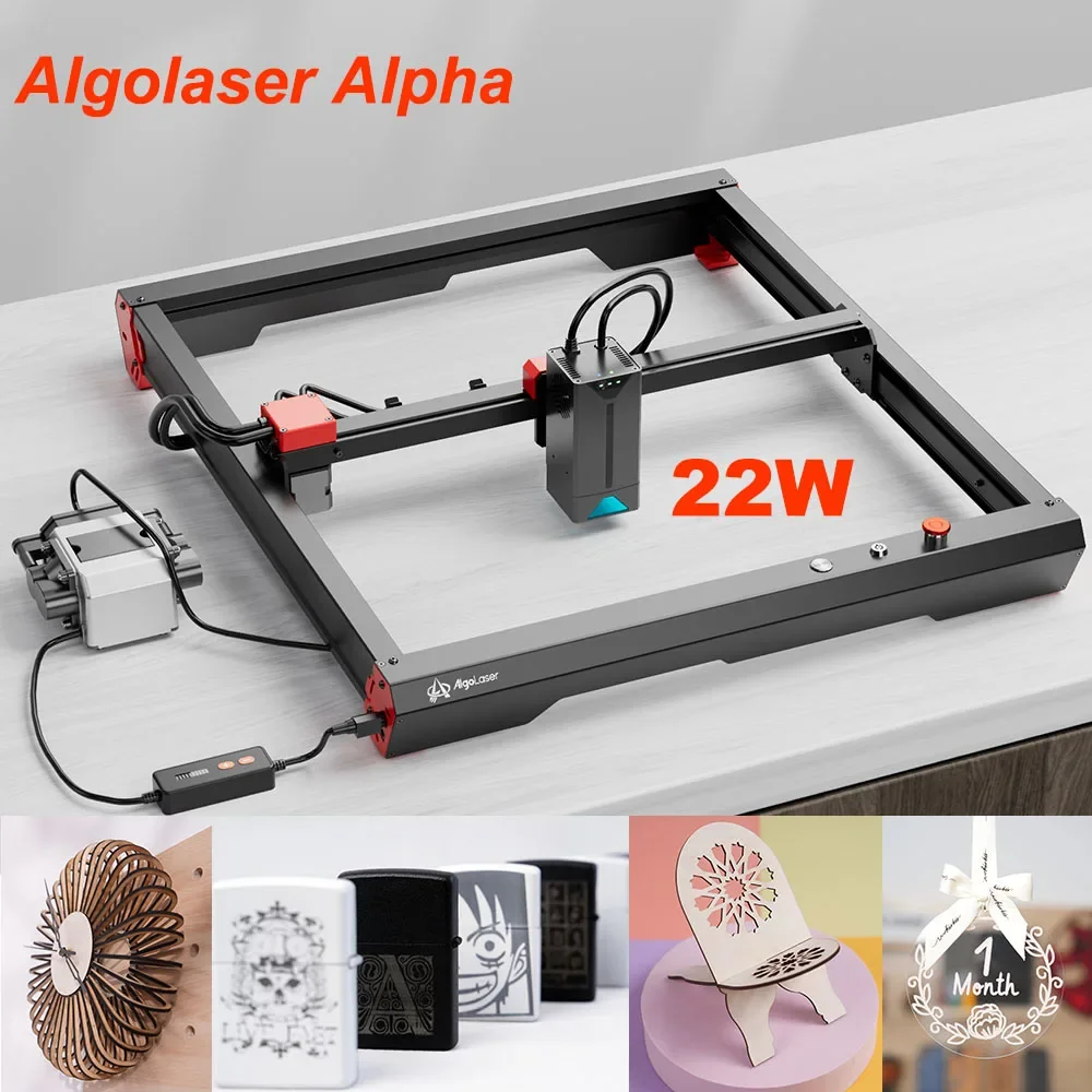 

AlgoLaser Alpha 22W Laser Engraving Cutting Machine Smart Air Pump APP Control CNC Dual-core CPU Business DIY Tools Ortur Tech