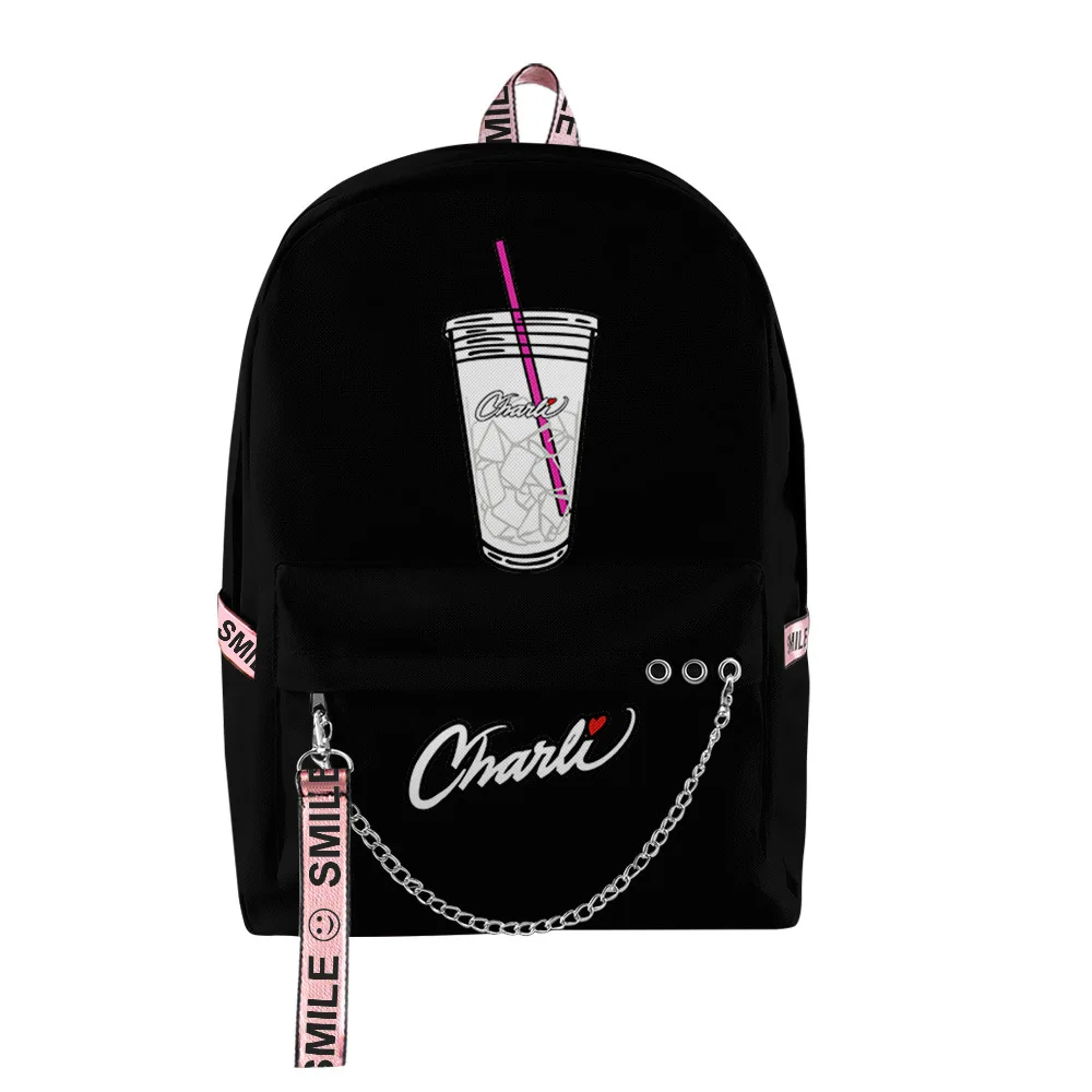 Harajuku Popular Charli DAmelio Student School Bags Unisex 3D Print Oxford Waterproof Notebook multifunction Travel Backpacks