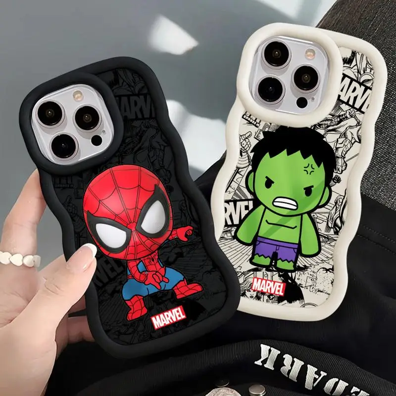 Marvel Spiderman The Hulk Phone Case for Oppo A38 A53 A54 A57 A12 A11k A15s A16e A5s A16k A17k A9 A7 A11 A32 A33 A58 4G 5G Cover