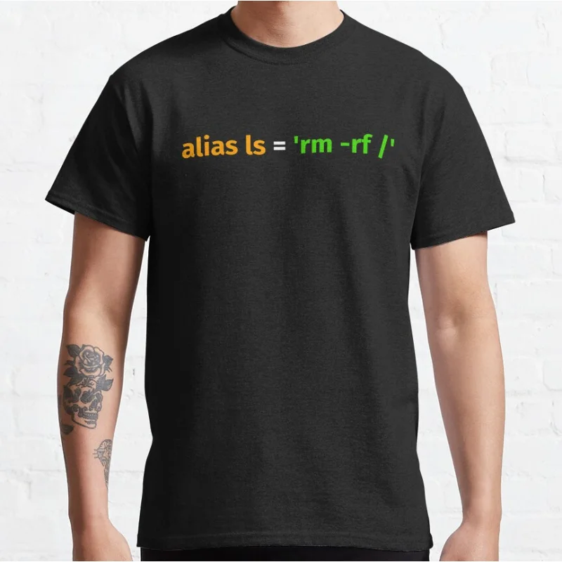 Software Software Engineer Developer Programmer Alias ls rm rf Funny Linux Humor System Admin Graphic T Shirts Large size Adult tops - Aliexpress Deal