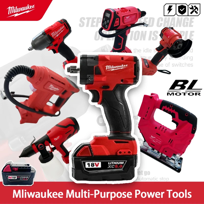 

Milwaukee Cordless Electric Air Pump For Car Tires Balls Portable Car Tire Inflator Electric Impact Hammer Drill For 18VBattery