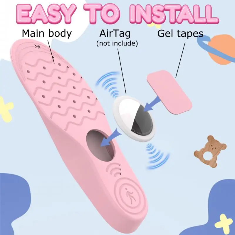 신발 깔창 어린이 추적 장치 Apple Airtag 용 분실 방지 Gps 트래커 케이스 귀여운 만화 커버 1 쌍