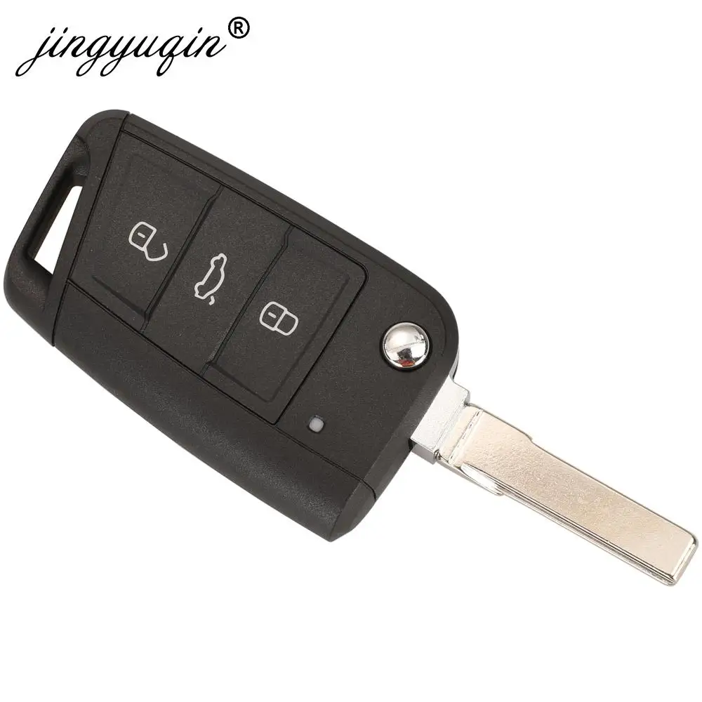 jingyuqin Flip Car Key Shell Case Fob For VW Golf 7 Sportsvan GTI MK7 PASSAT B8 JETTA Touran Skoda Octavia A7 SEAT LEON IBIZA