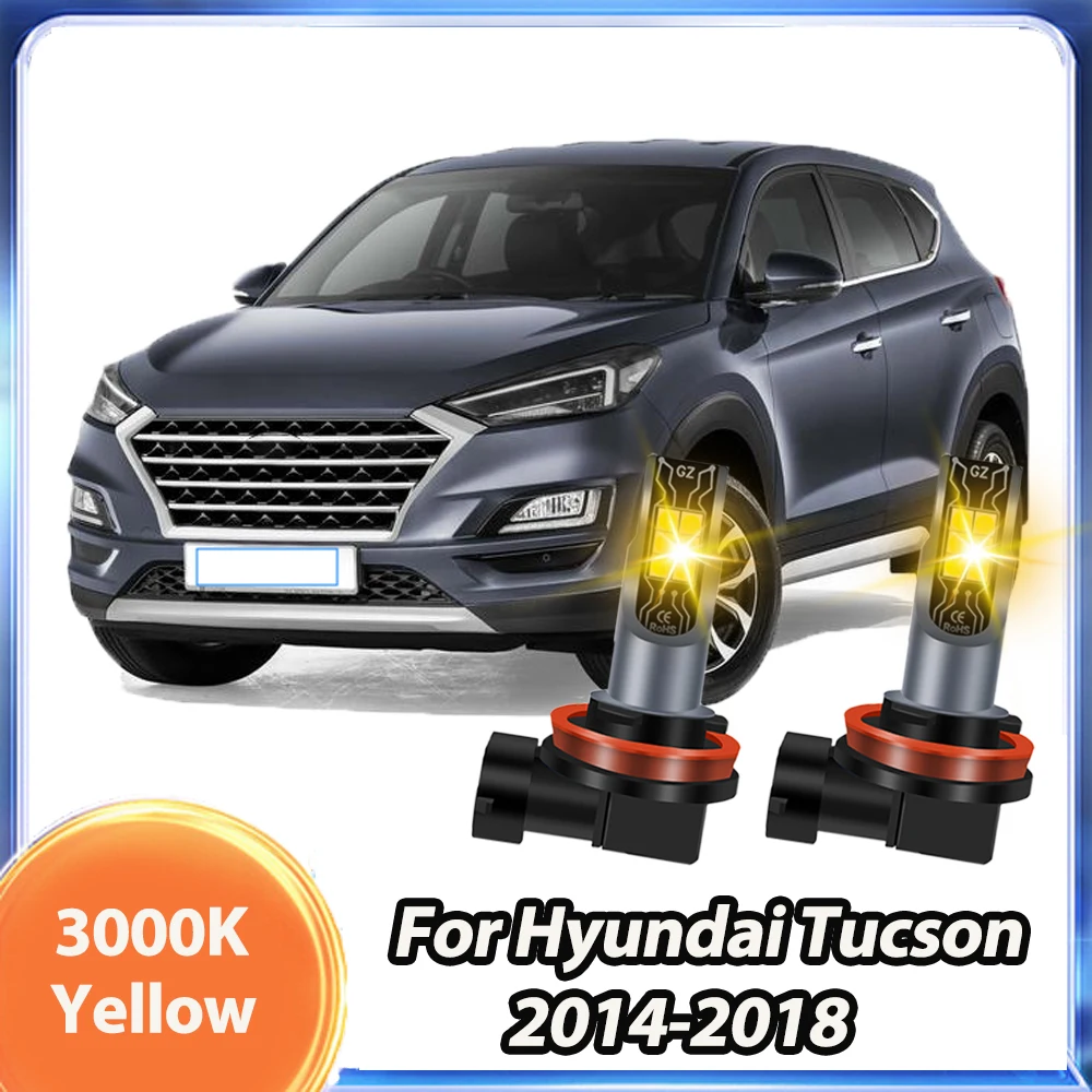 

2pcs For Hyundai Tucson 2004-2018 H11 3000K Yellow LED Fog Light 2014 2015 2016 2017 2018 Canbus Accessories