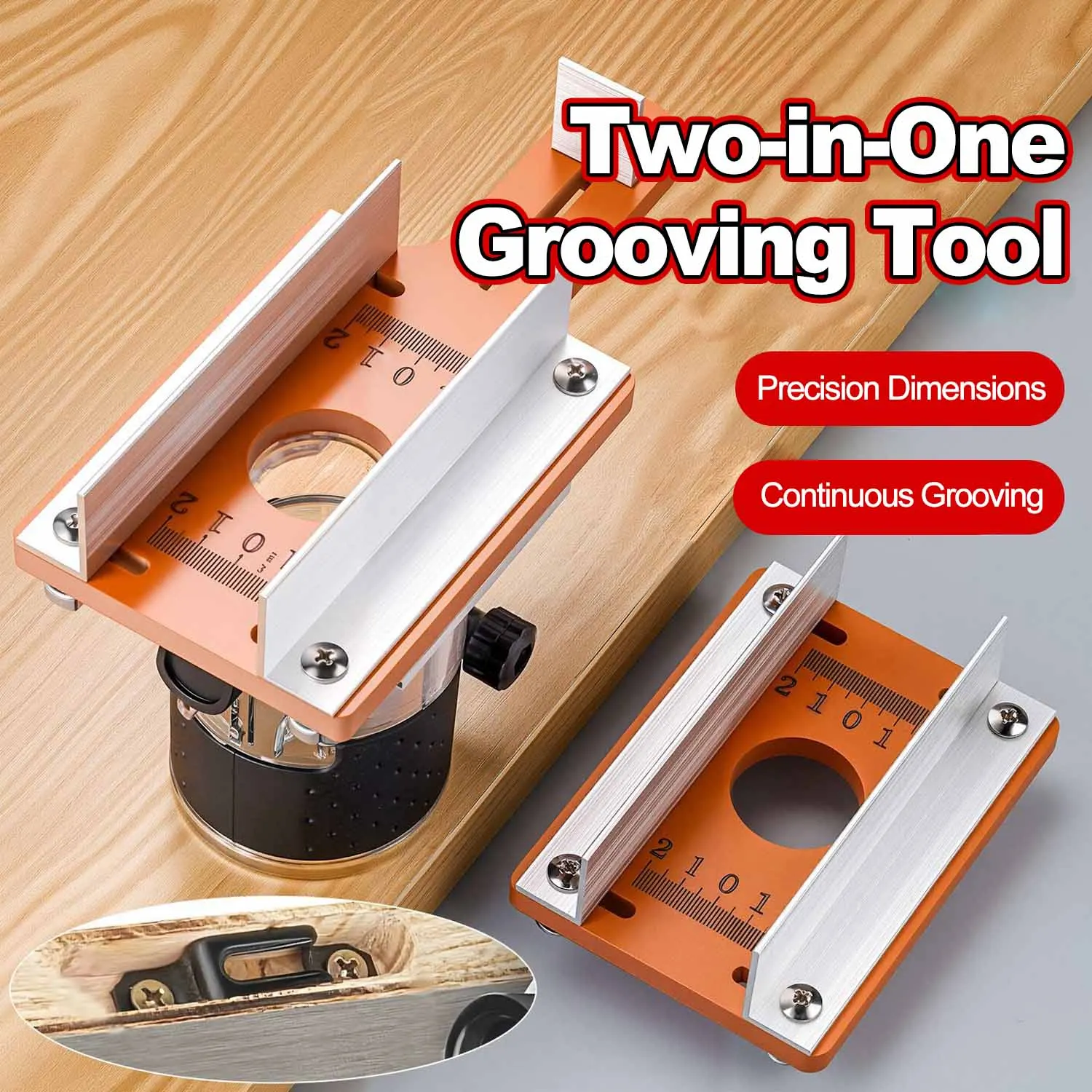 Wood Router Slotting Locator Accurate Slotted Base Slotting Machine Bracket Handheld Edge Trimmer Milling Curve Cutting Tool