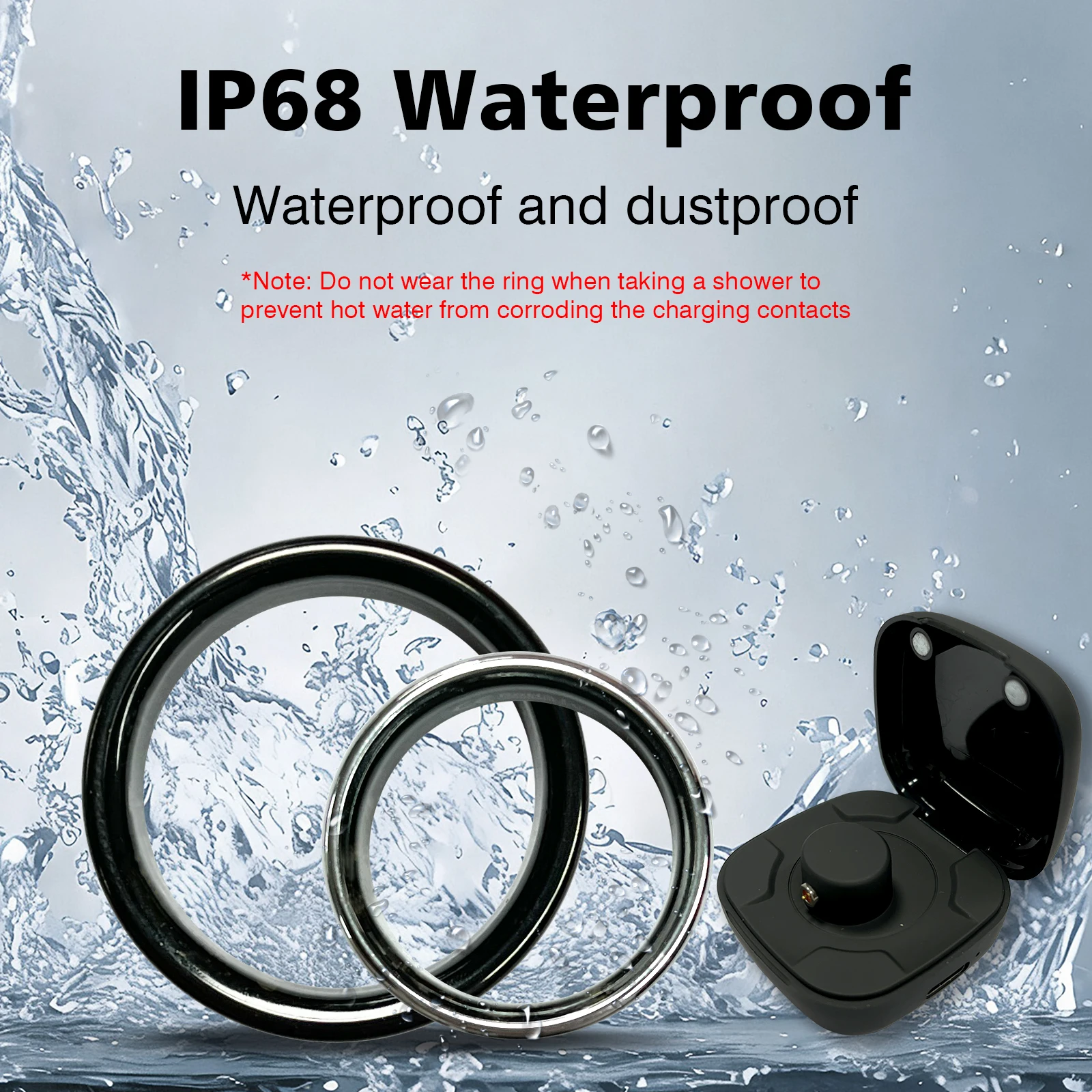 Smart Ring Multi-sports Modes Pedometer Fitness Tracker Health Monitoring IP68 Waterproof Grade Smart Ring