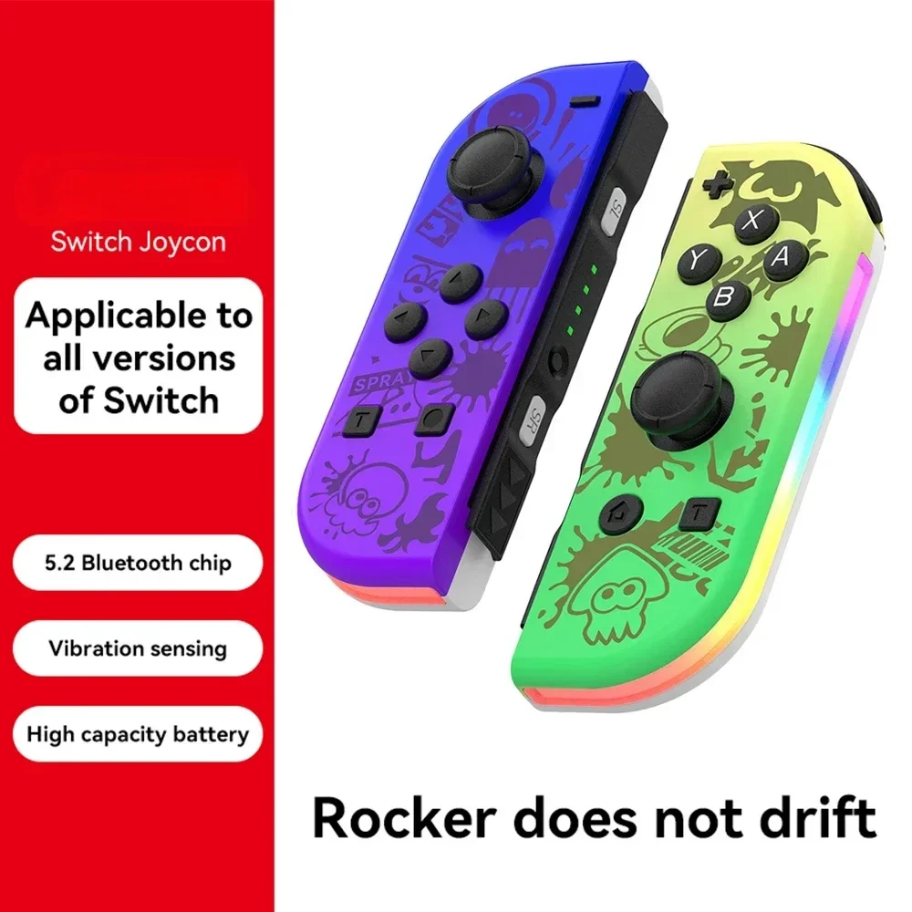 A new generation Controller RGB LED Switch L/R Joypad for Nintendo Switch/Lite/Oled JoyCon Gamepads Joystick with Dual Vibration