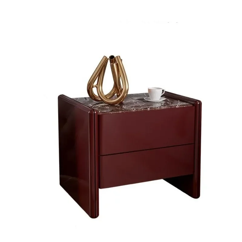 

Italian minimalist paint bedside table solid wood high-end modern bedroom bedside table, chest designer