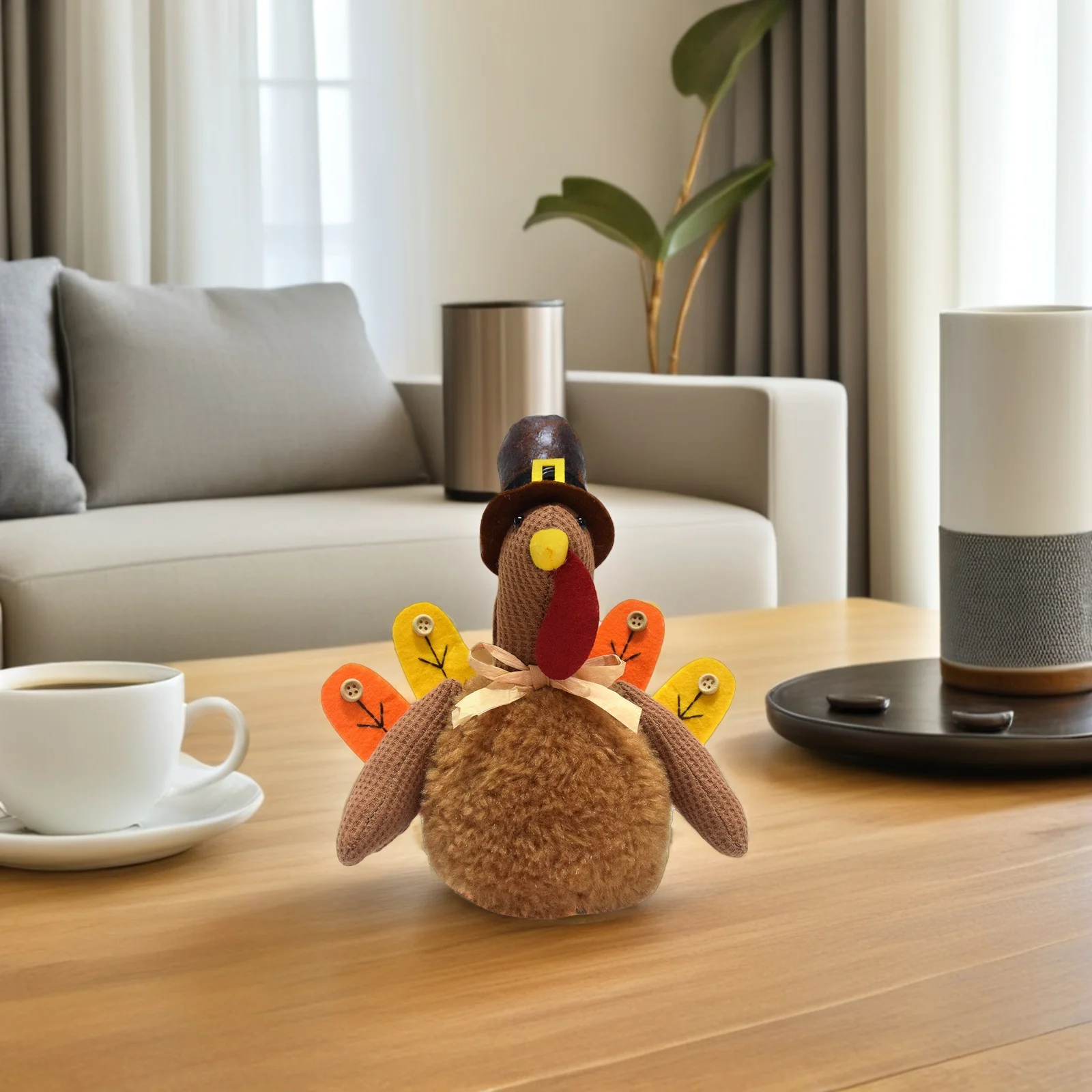

Turkey Stuffed Animal Standing Tabletop Decoration For Thanksgiving Harvest Festival Home Decor Kids Play Gift Idea