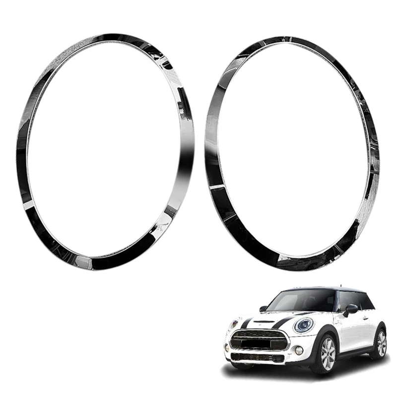 For MINI Cooper F55 F56 F57 03-18 Chrome Left Right Front Headlights Frame Headlight Eyebrow Ring Cover Trim Replacement