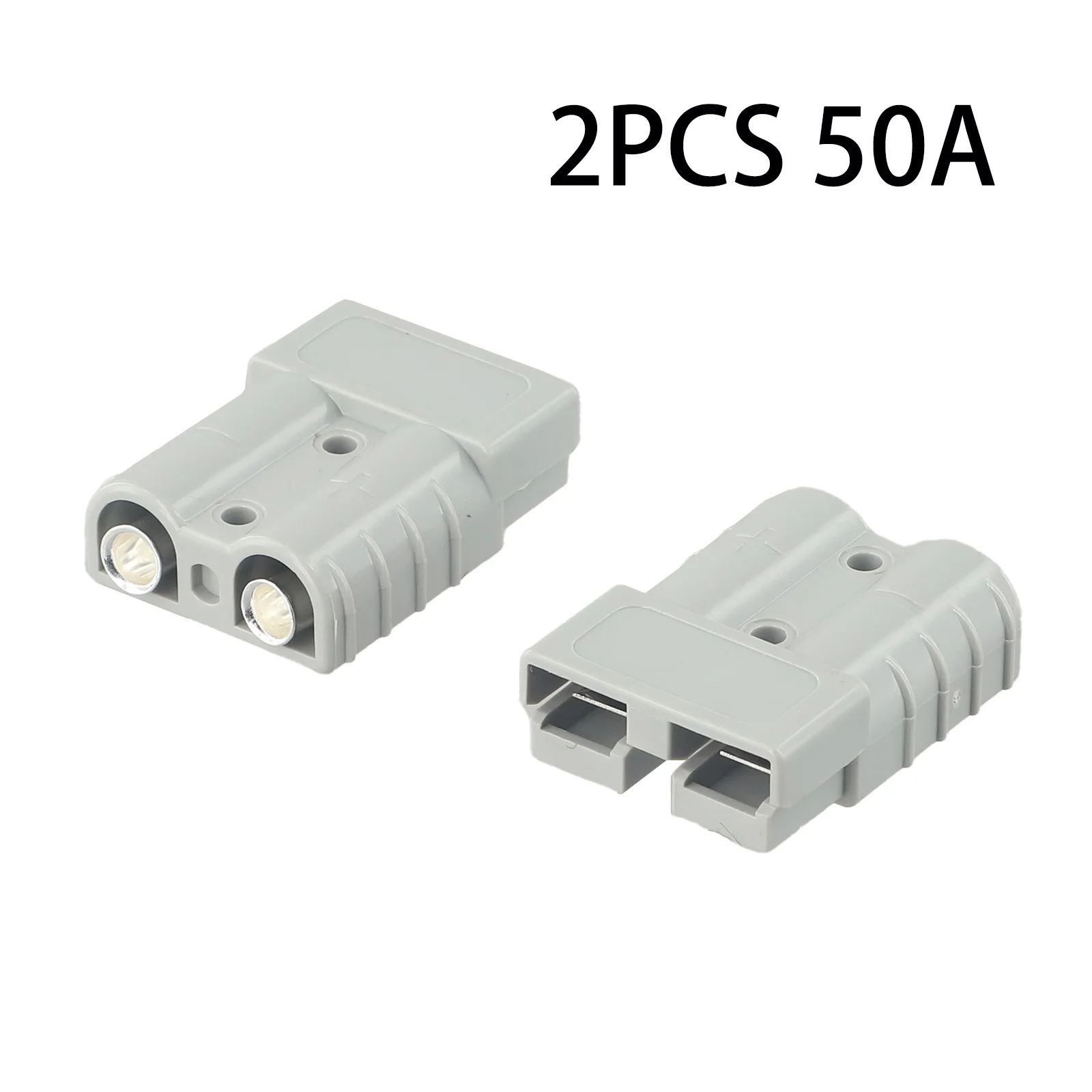 2PCS 50A FOR Anderson Plug Connectors 600V GREY RED 12-24V 6AWG For Ships Yachts RVs Straight Plug Solar Cable Conntector