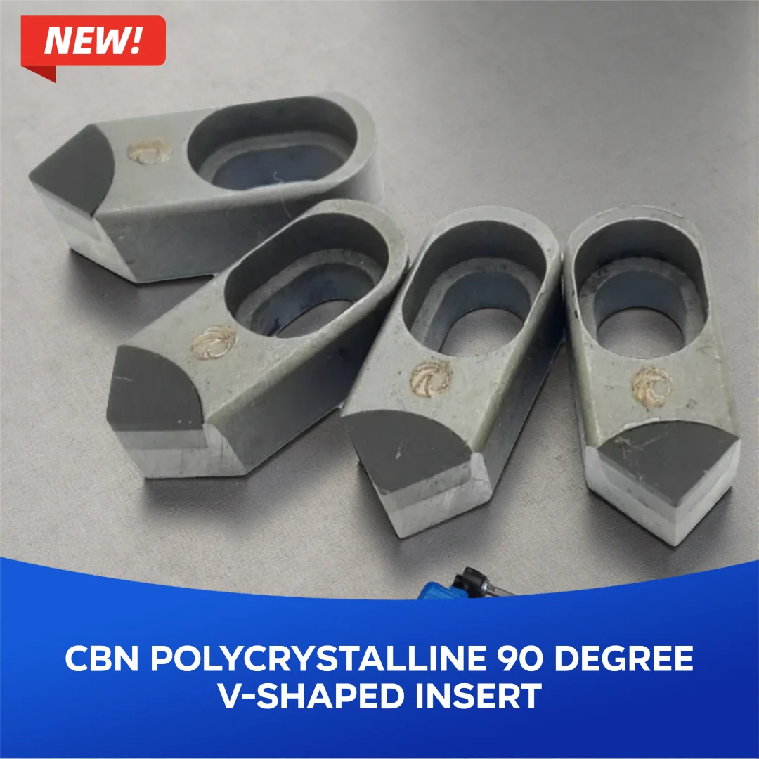 

CBN Polycrystalline 90° V-Shaped Insert, Turning Tool Lathe Cutter for Steel & Cast Iron, Includes 1 Blade + 20mm/25mm Holder