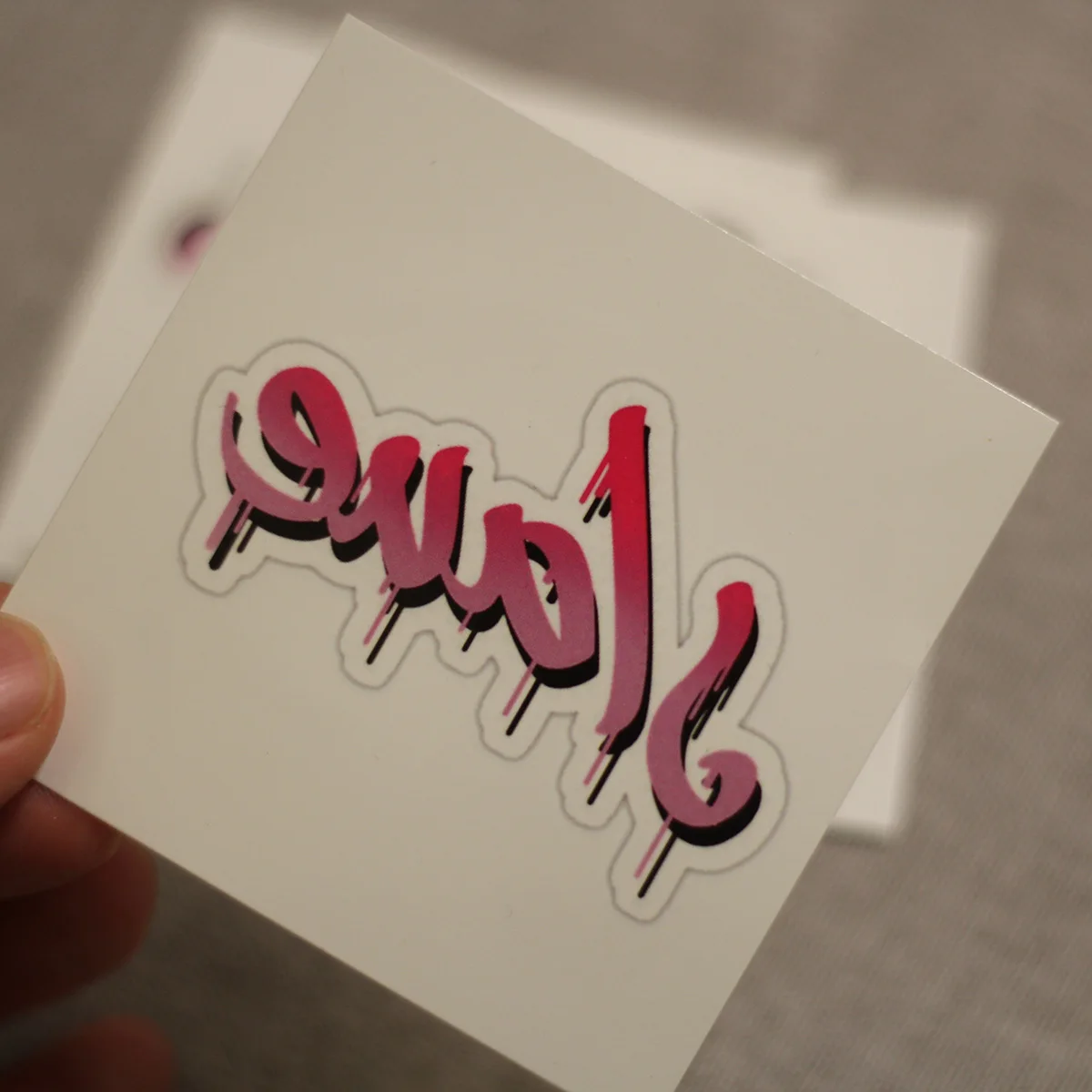 Pink Purple Gradient Cursive Letter Temporary Tattoo Stickers, 5 Sheets/Pack Glitch Effect Word Fake Body Art Tattoo